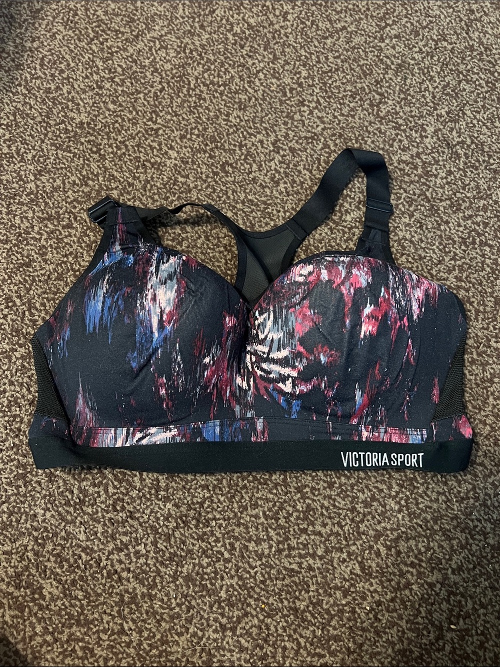 Victoria Secret Sport Black Multicolor High-Impact Sports Bra